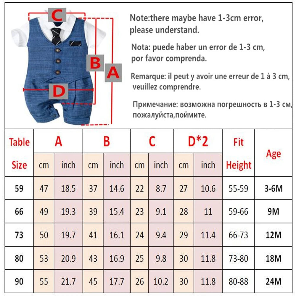 Baby Boy Clothes Summer Cotton Formal Romper