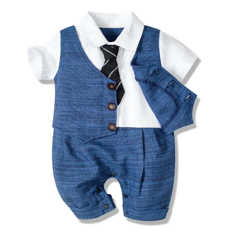 Baby Boy Clothes Summer Cotton Formal Romper