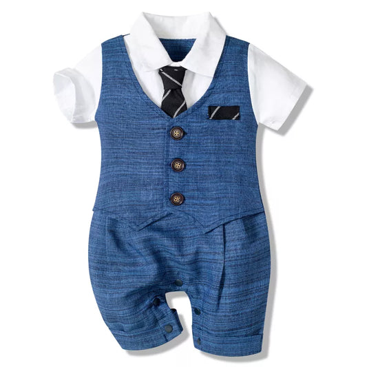 Baby Boy Clothes Summer Cotton Formal Romper