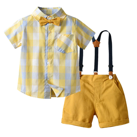 Boys Plaid Gentleman Clothes