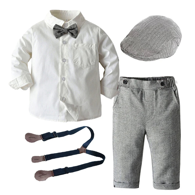 Kid Boys Formal Party Outfits Clothes Set Wedding Birthday Toddler Boy Gentleman Handsome Children Elegant Suit 1 2 3 4 5 6 Year