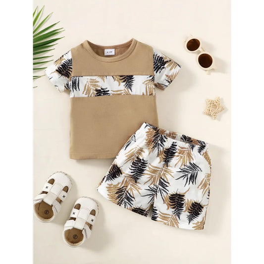 Baby Boy Clothes Set Short Sleeves Top+Shorts 2PCS Summer Daily