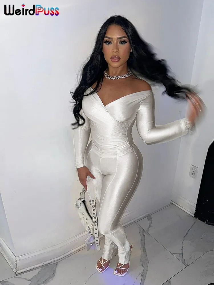 Elegant Women Tracksuit 2 Piece Set Skinny